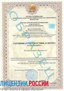 Образец сертификата соответствия аудитора №ST.RU.EXP.00005397-3 Выселки Сертификат ISO/TS 16949